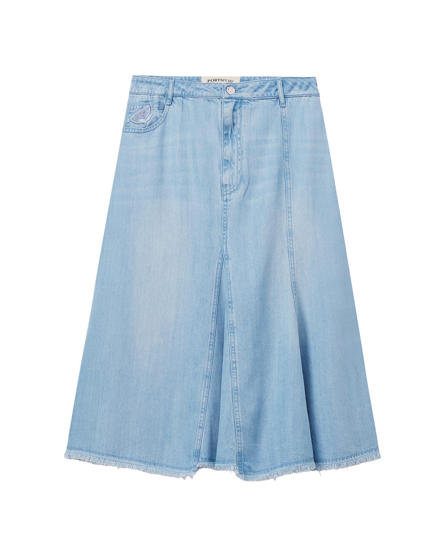 Denim midi skirt by PORTSPURE