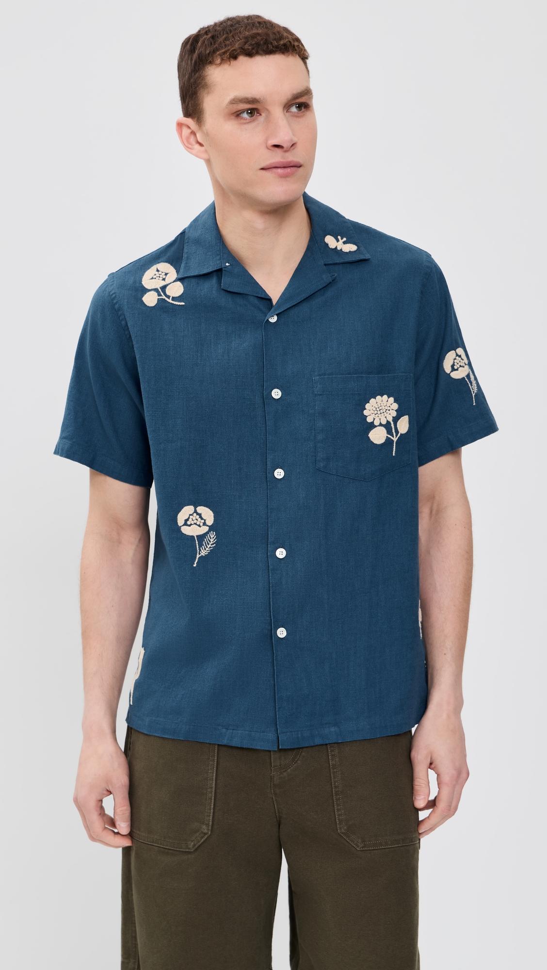 Embroidery Nature Ramie Camp Shirt by PORTUGUESE FLANNEL