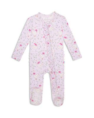 Girls' Goose Blossoms Ruffled Zip Footie - Baby by POSH PEANUT