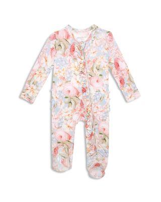 Girls' Rose Dreams Ruffled Zip Footie - Baby by POSH PEANUT