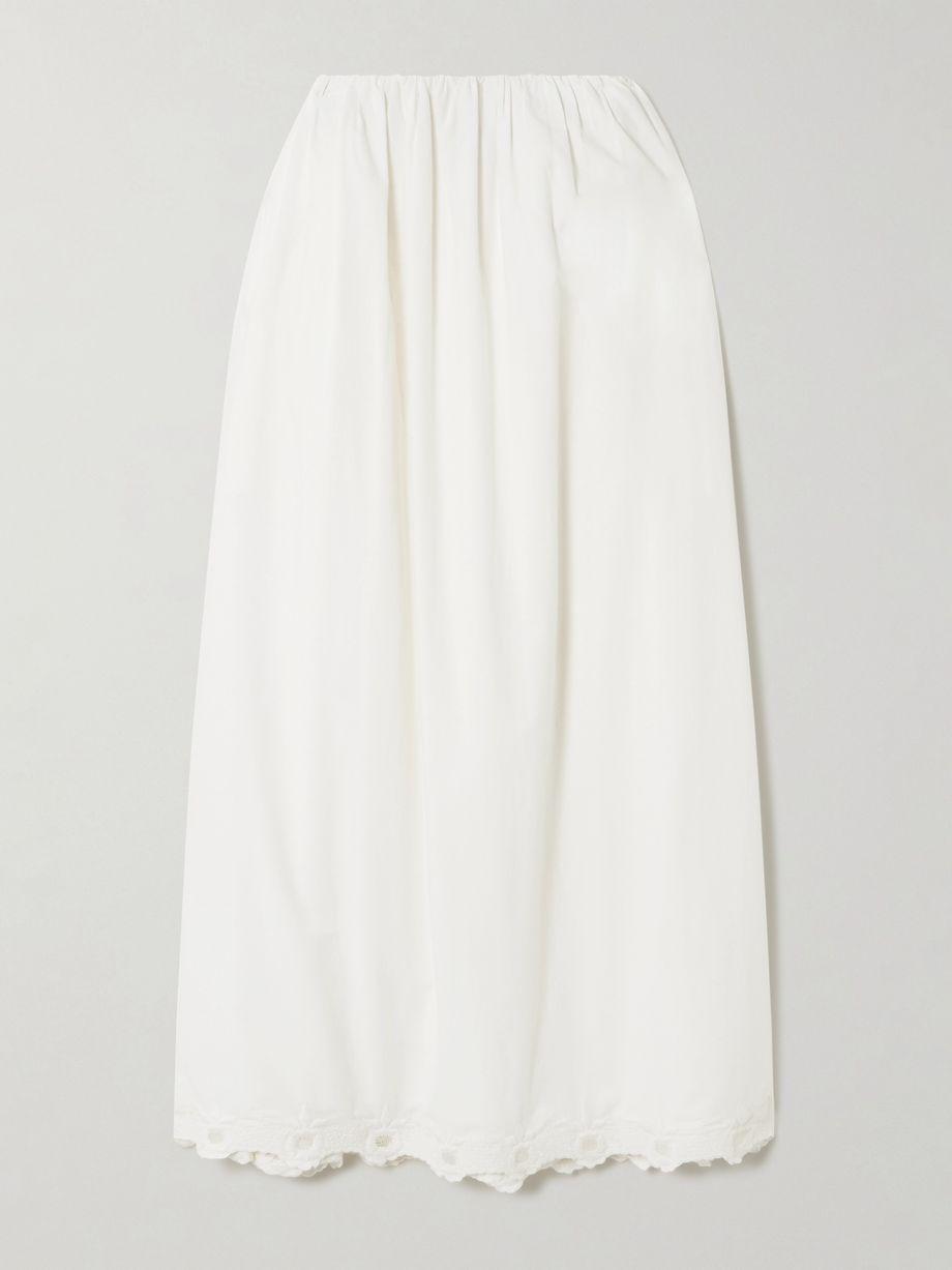 Antoinette scalloped embroidered cotton-voile midi skirt by POSSE Antoinette scalloped embroidered cotton-voile midi skirt by POSSE
