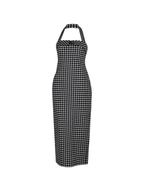 Chiara halter gingham midi dress by POSSE