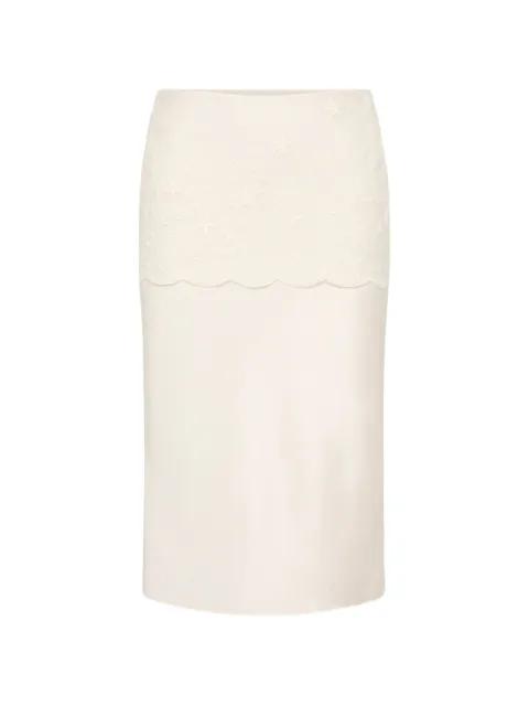 Cove embroidered scalloped midi skirt by POSSE