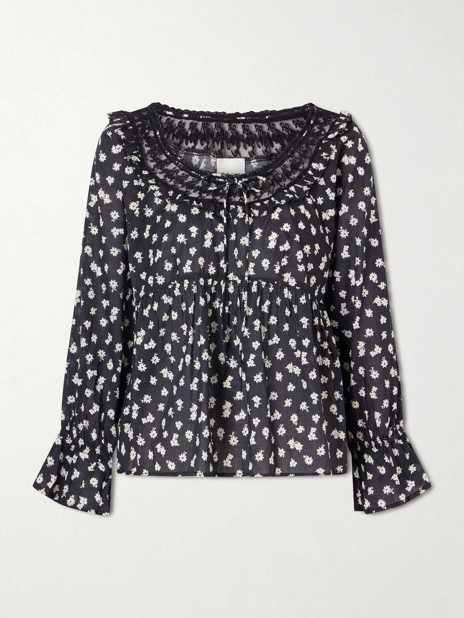 Danielle floral-print cotton-voile blouse by POSSE