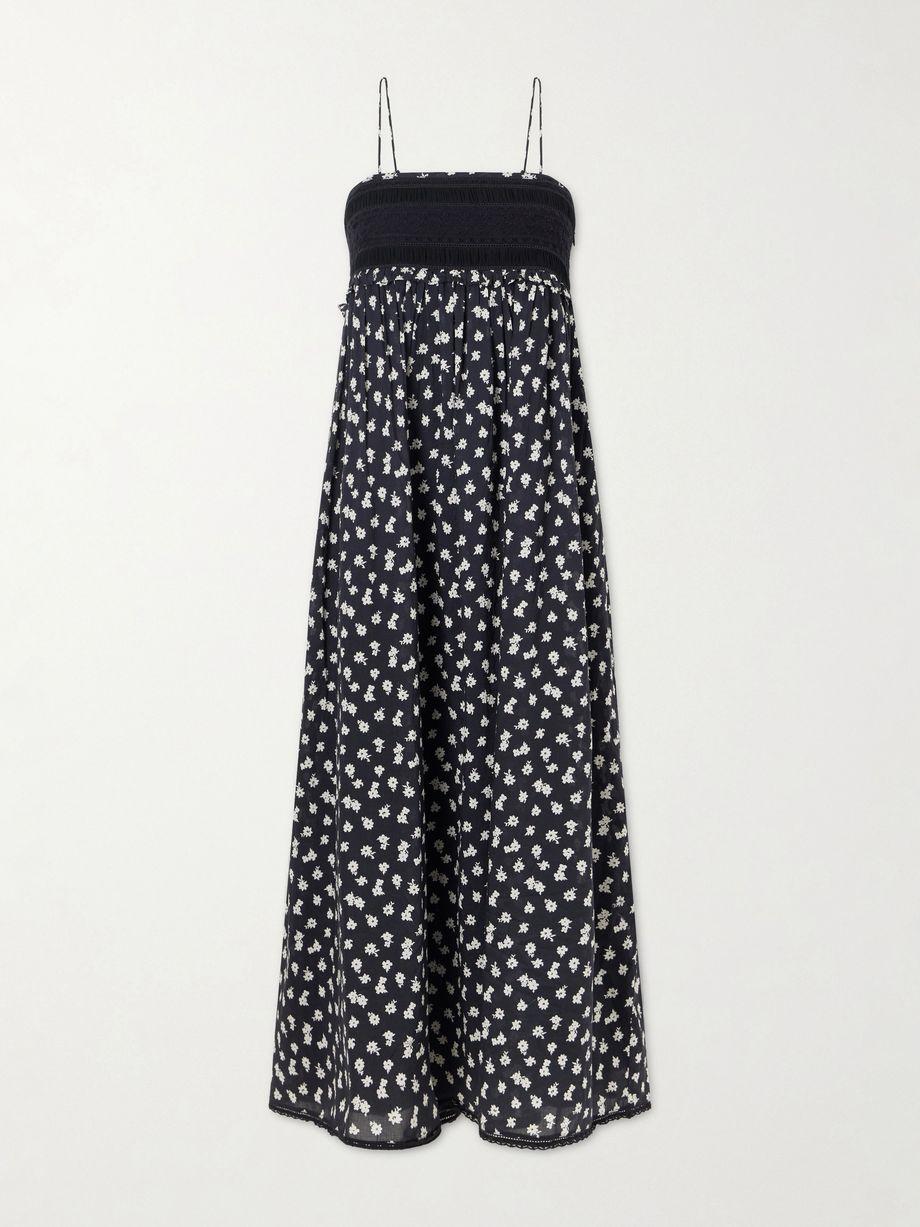 Danielle floral-print lace-trimmed cotton maxi dress by POSSE