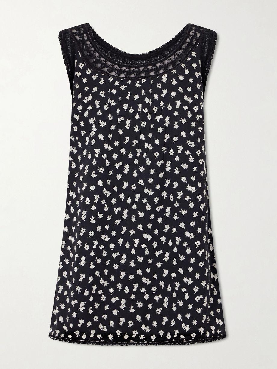 Danielle floral-print lace-trimmed cotton mini dress by POSSE