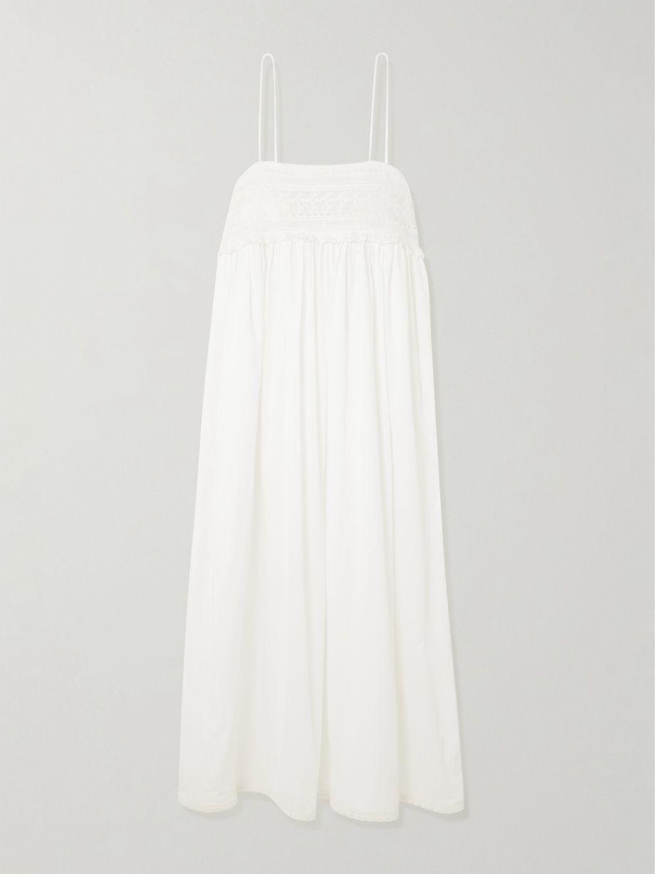 Danielle lace-trimmed cotton midi dress by POSSE
