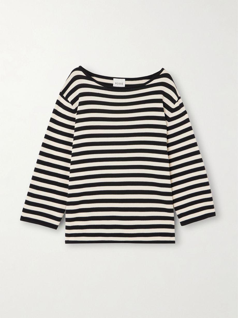 Darcy striped Pima cotton top by POSSE