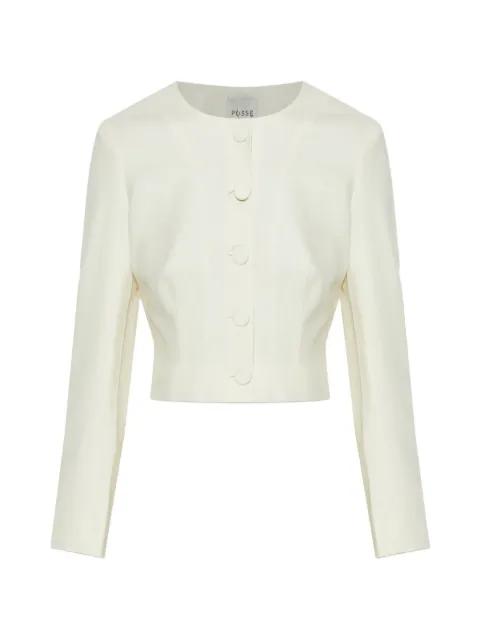 Elspeth button-up wool cropped jacket by POSSE