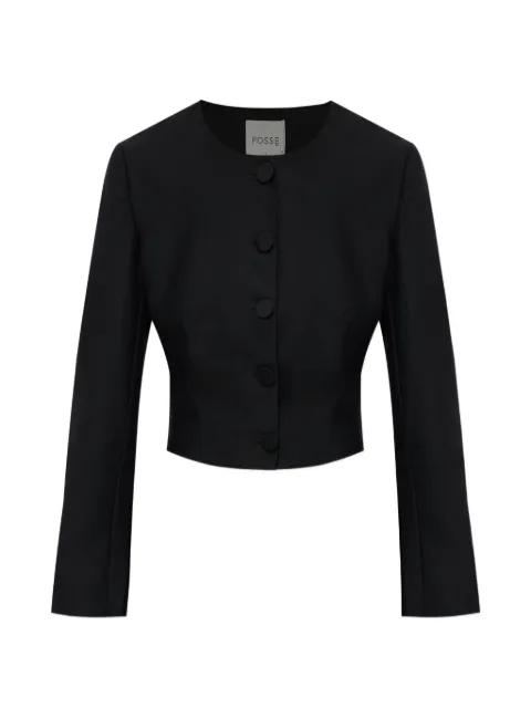 Elspeth button-up wool cropped jacket by POSSE