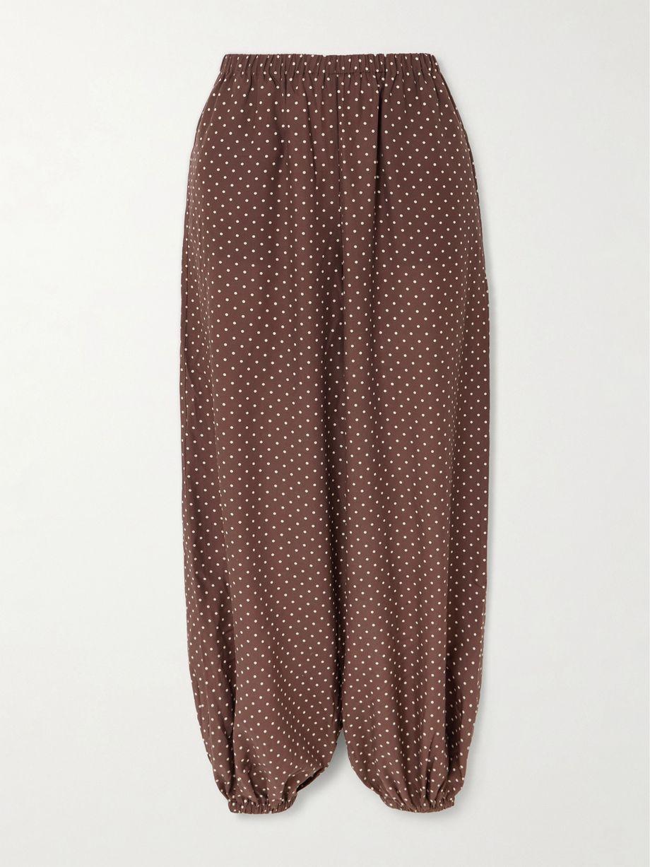 Evie polka-dot TENCEL™ Lyocell tapered pants by POSSE