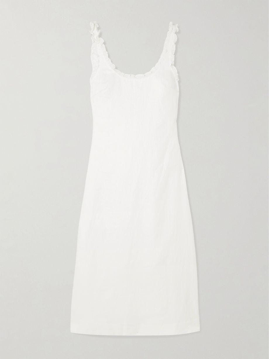 Florence ruffle-trimmed linen midi dress by POSSE