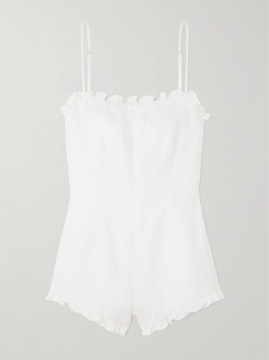 Florence ruffled linen playsuit by POSSE
