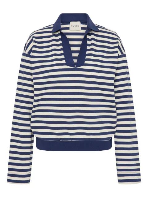 Haisley striped polo-neck T-shirt by POSSE