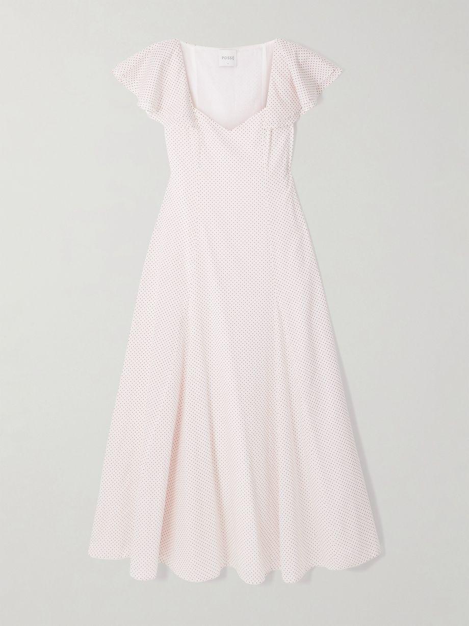 Marlowe ruffled polka-dot cotton-voile midi dress by POSSE