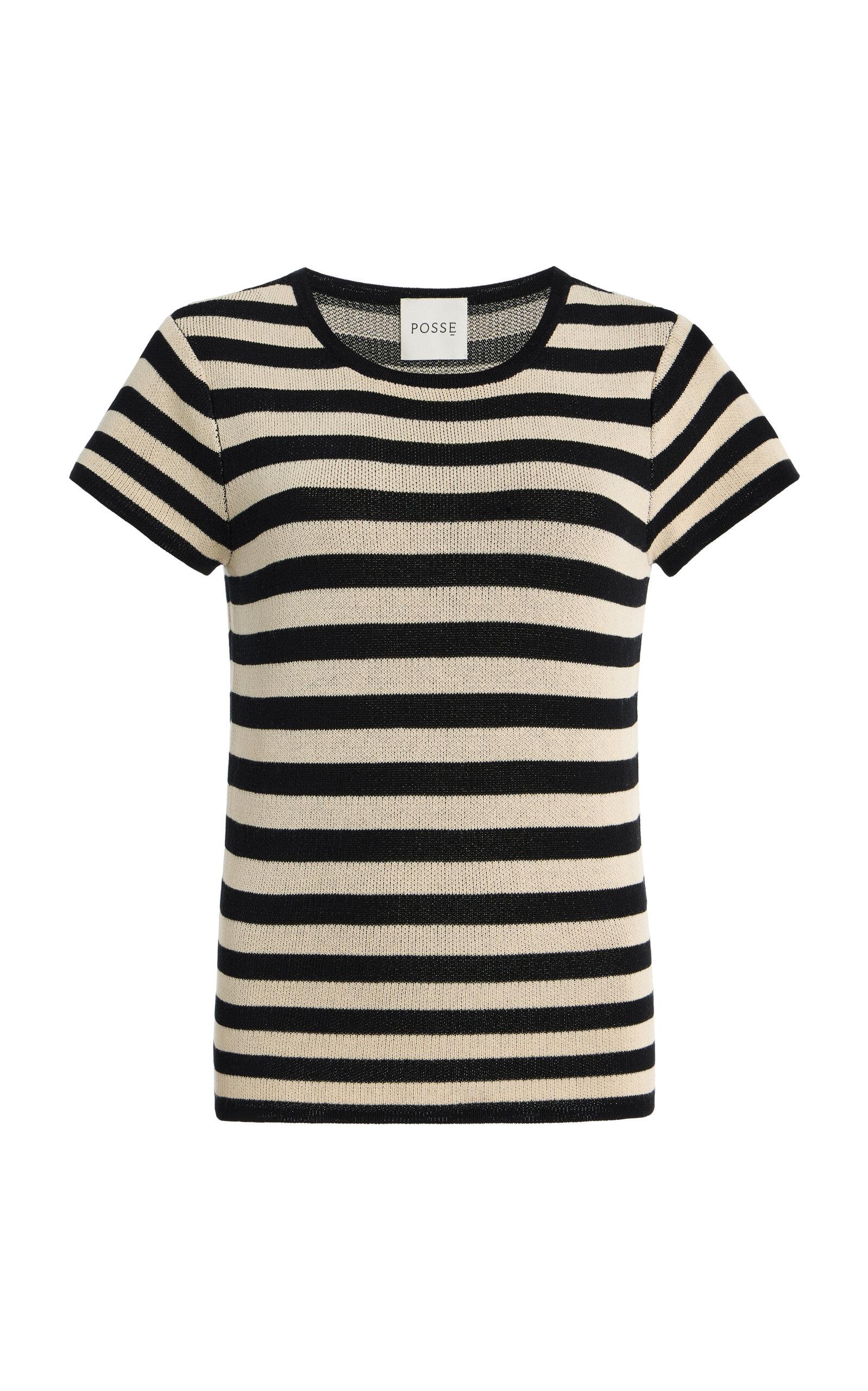 Posse Birdie Striped Knit T-Shirt - Moda Operandi by POSSE