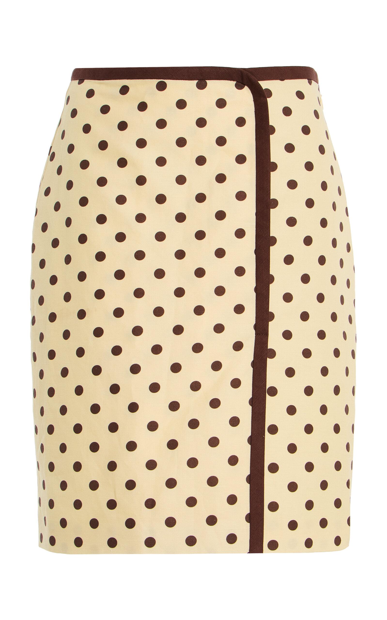 Posse Bowie Polka-Dot Linen-Cotton Midi Skirt - Moda Operandi by POSSE