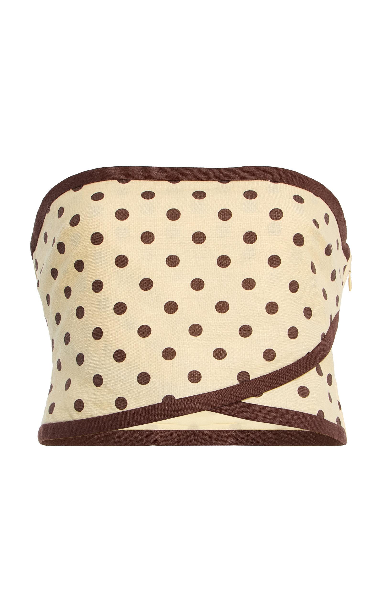 Posse Bowie Strapless Polka-Dot Linen-Cotton Top - Moda Operandi by POSSE