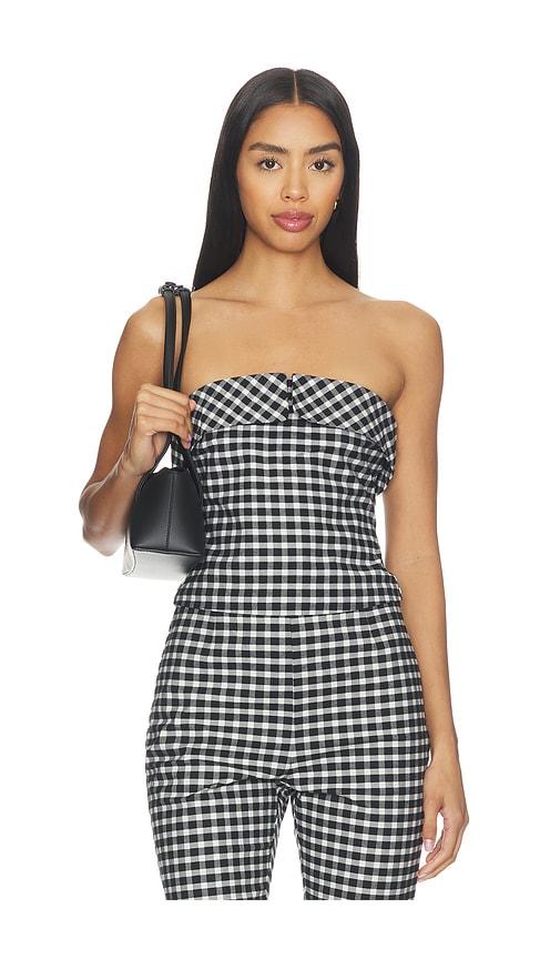 Posse Chiara Strapless Top in Black,White by POSSE