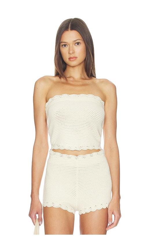 Posse Dylan Strapless Top in Ivory by POSSE