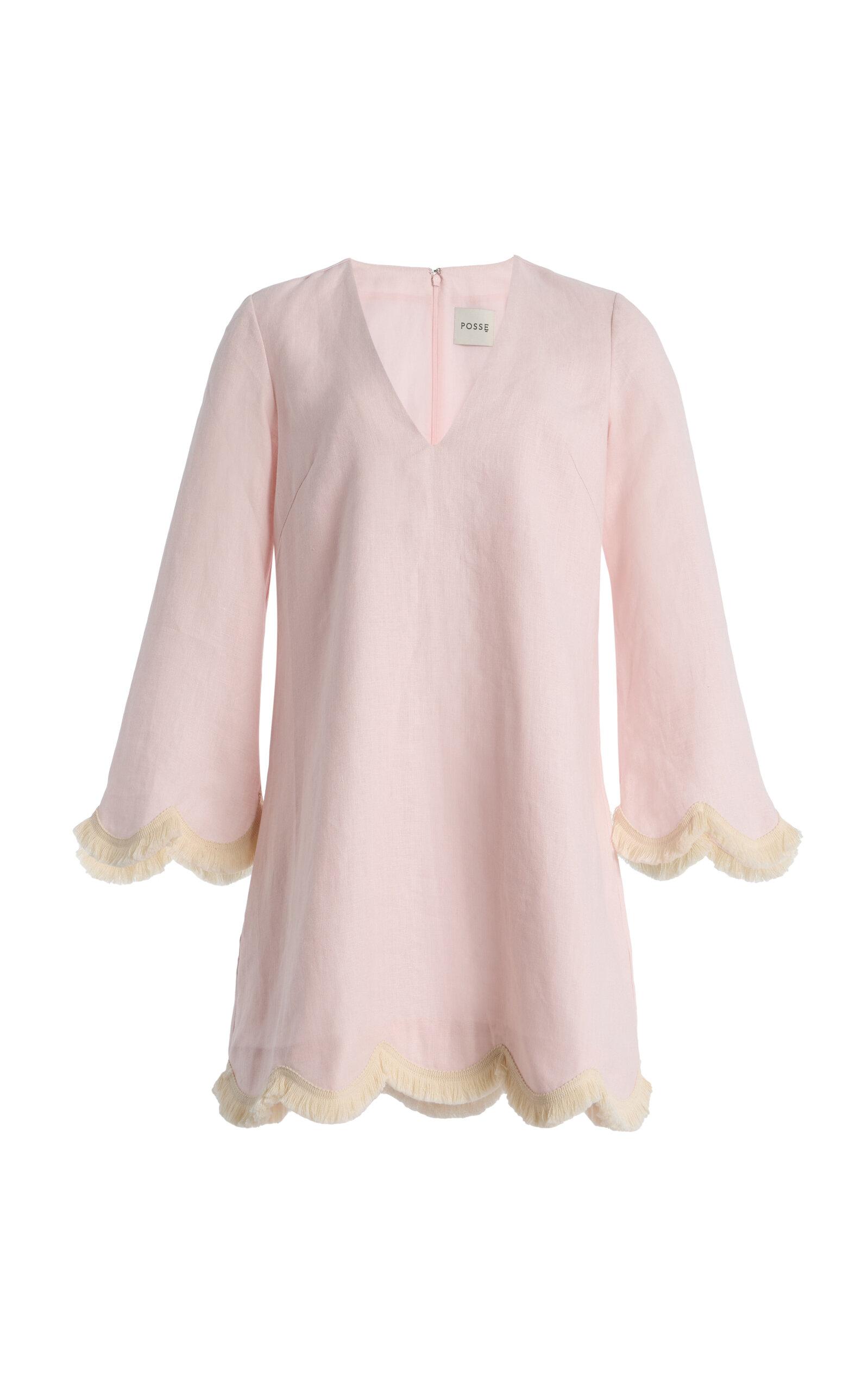 Posse Exclusive Essie Fringed Linen Mini Kaftan - Moda Operandi by POSSE