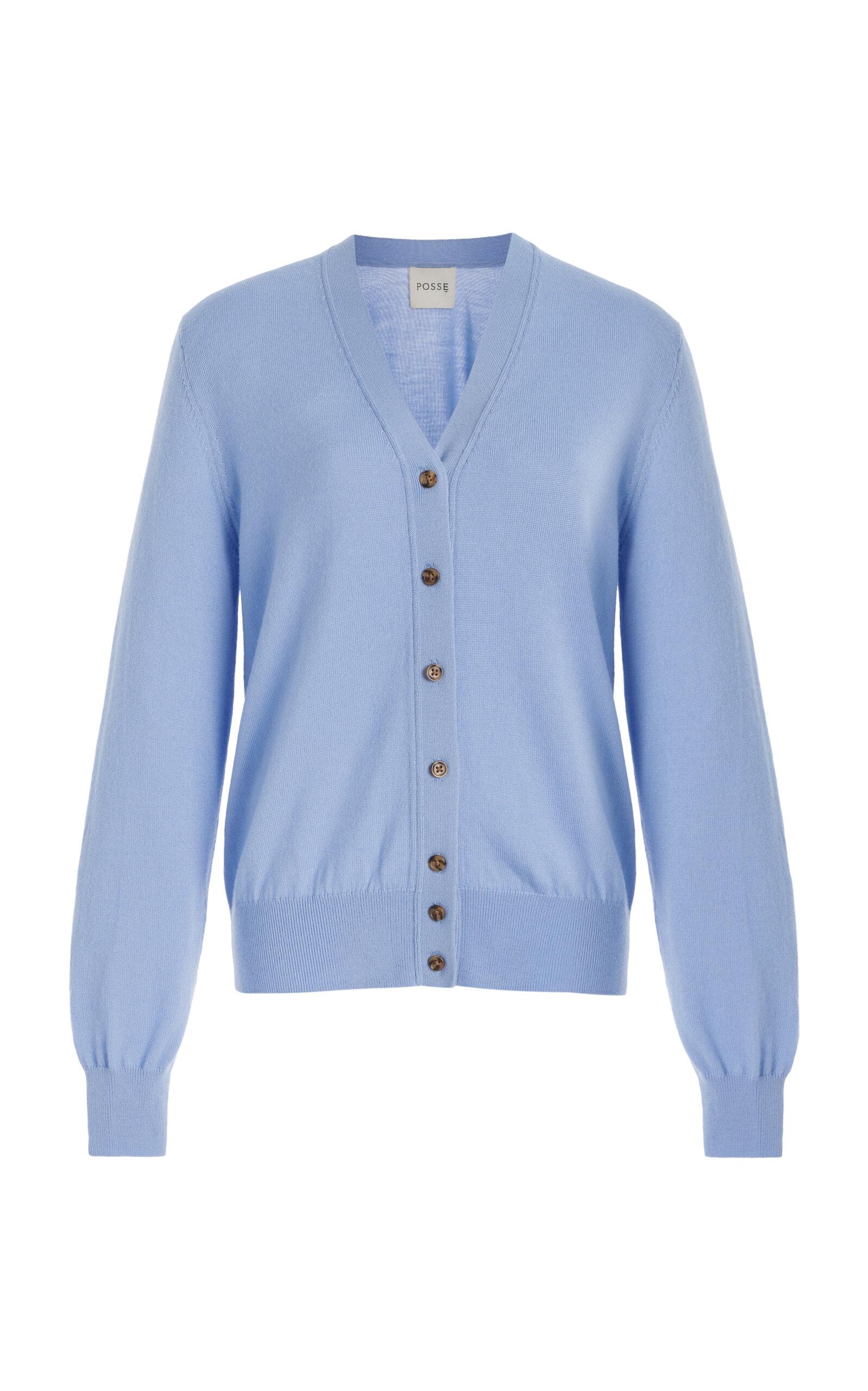 Posse - Exclusive Finley Wool Cardigan - Blue - - Moda Operandi by POSSE