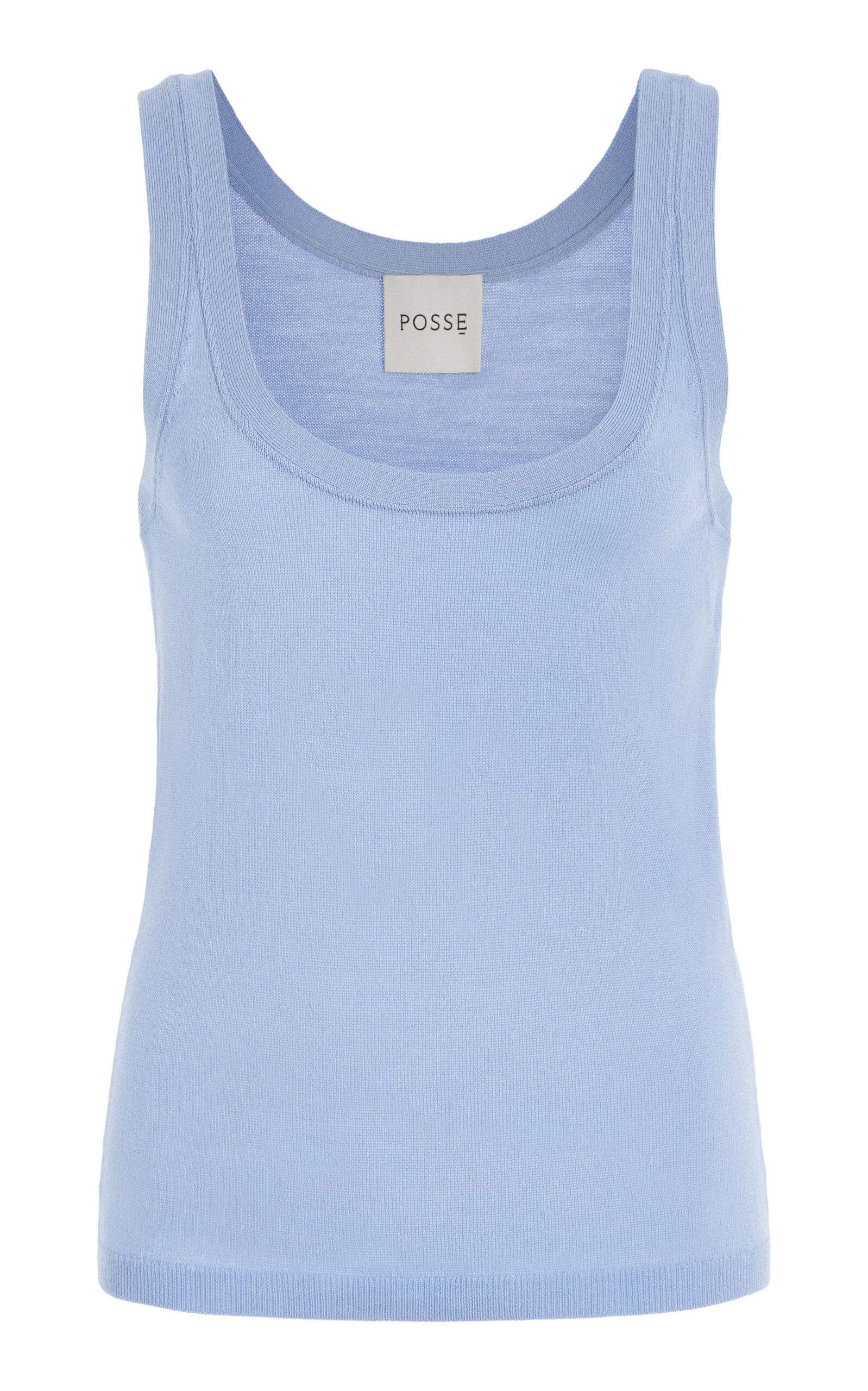 Posse - Exclusive Finley Wool Top - Blue - - Moda Operandi by POSSE