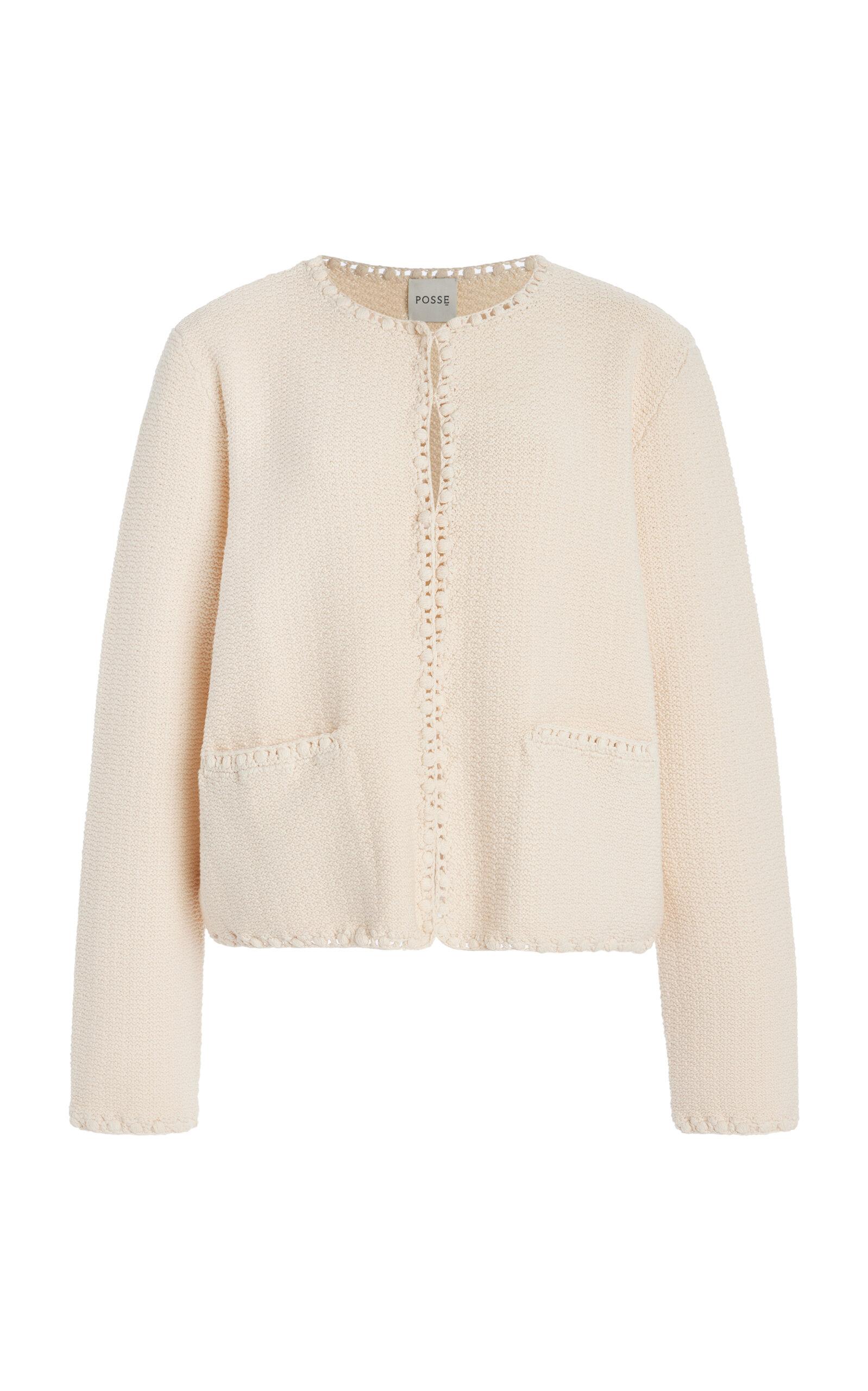 Posse - Exclusive Harlan Knit Jacket - Ivory - - Moda Operandi by POSSE