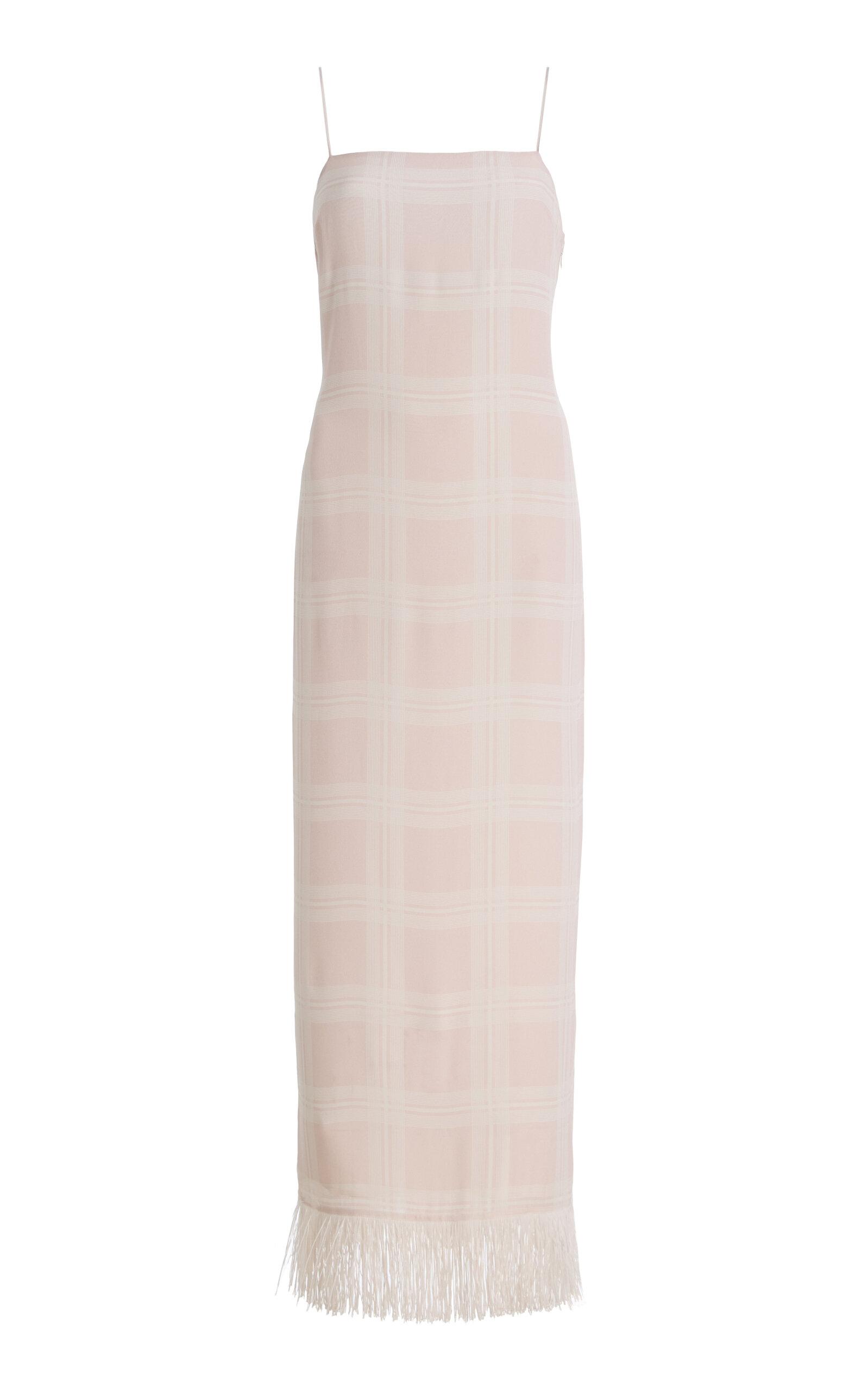 Posse Exclusive La Isla Lola Fringed Plaid Crepe Midi Dress - Moda Operandi by POSSE