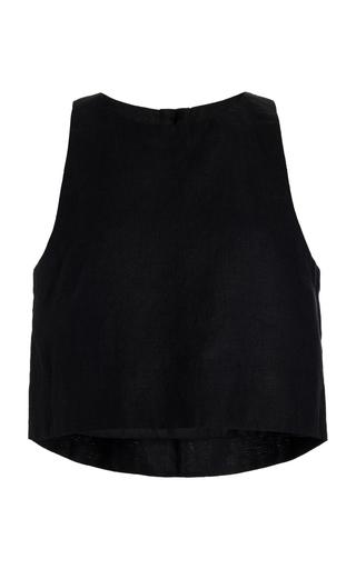 Posse Exclusive Poppy Linen Cropped Top - Moda Operandi by POSSE