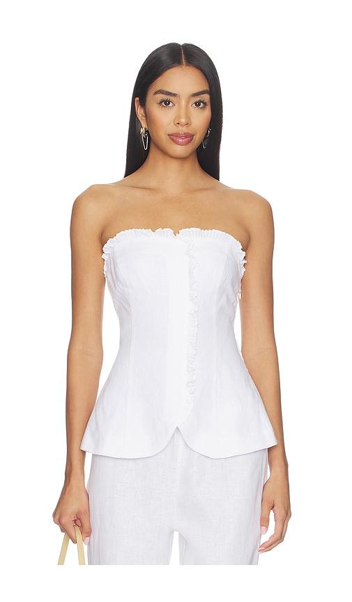 Posse Florence Strapless Top in White by POSSE