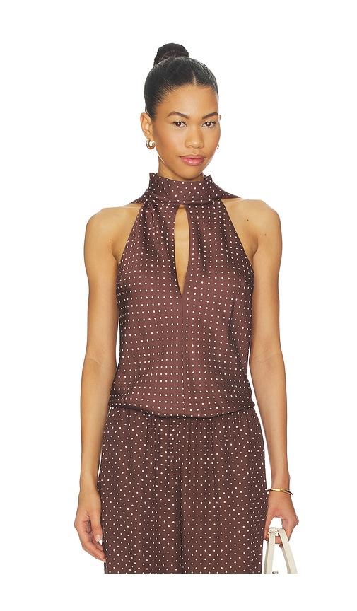 Posse Phoebe Top in Brown by POSSE