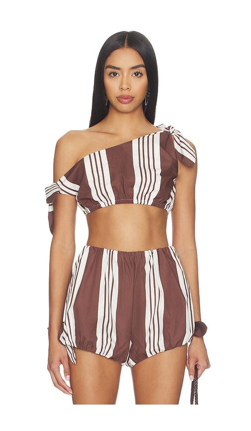 Posse Rosie Tie Top in Brown by POSSE