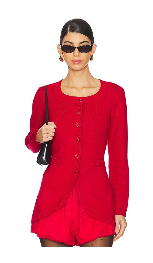 Posse Sabrina Long Sleeve Cardigan in Red by POSSE