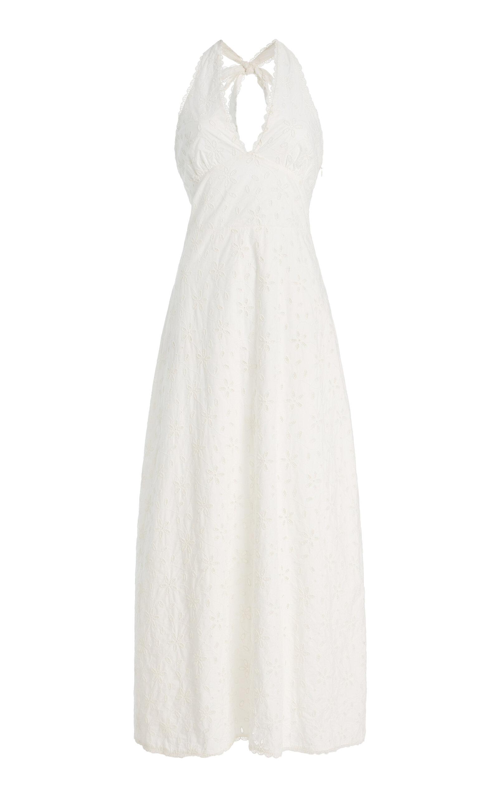 Posse Salma Eyelet Cotton Maxi Halter Dress - Moda Operandi by POSSE