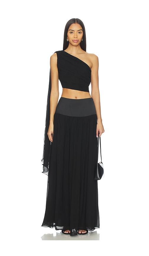Posse Solene One Shoulder Top in Black by POSSE