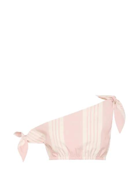 Rosie striped one-shoulder top by POSSE