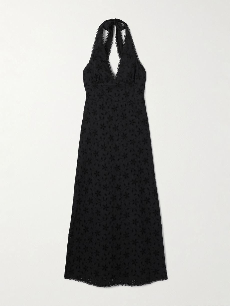 Salma broderie anglaise cotton halterneck midi dress by POSSE