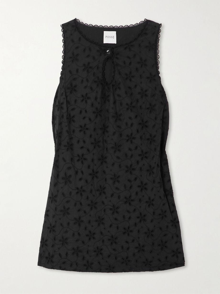 Salma broderie anglaise cotton mini dress by POSSE