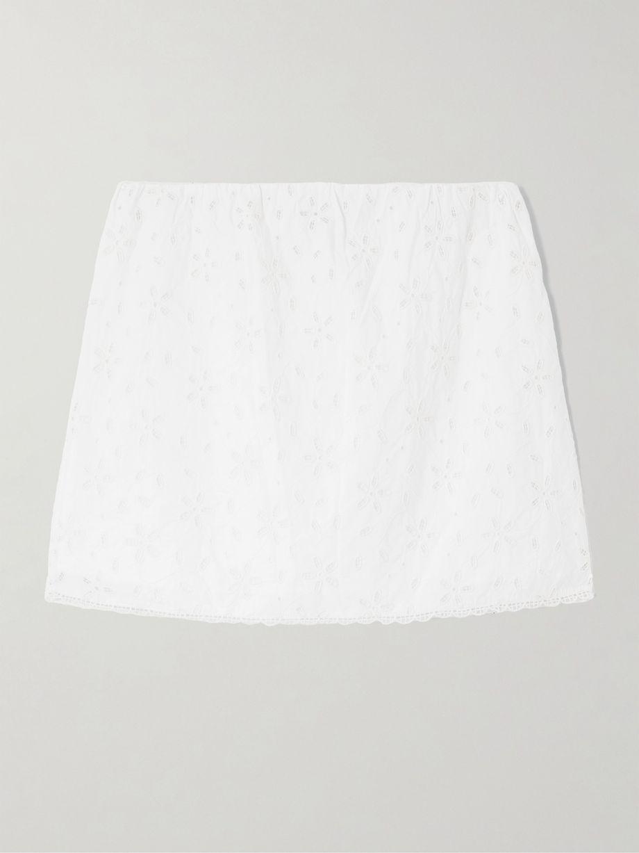 Salma broderie anglaise cotton mini skirt by POSSE