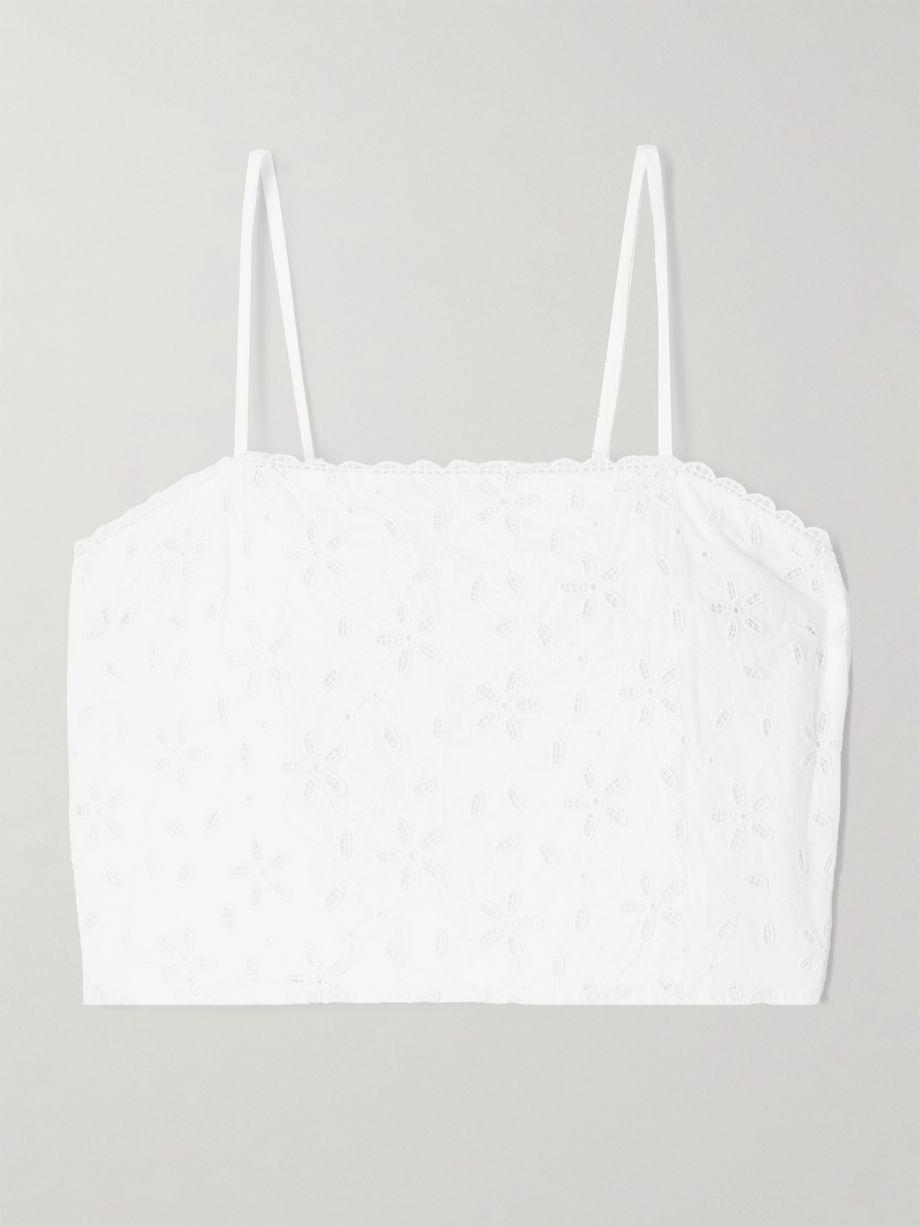 Salma cropped broderie anglaise cotton top by POSSE