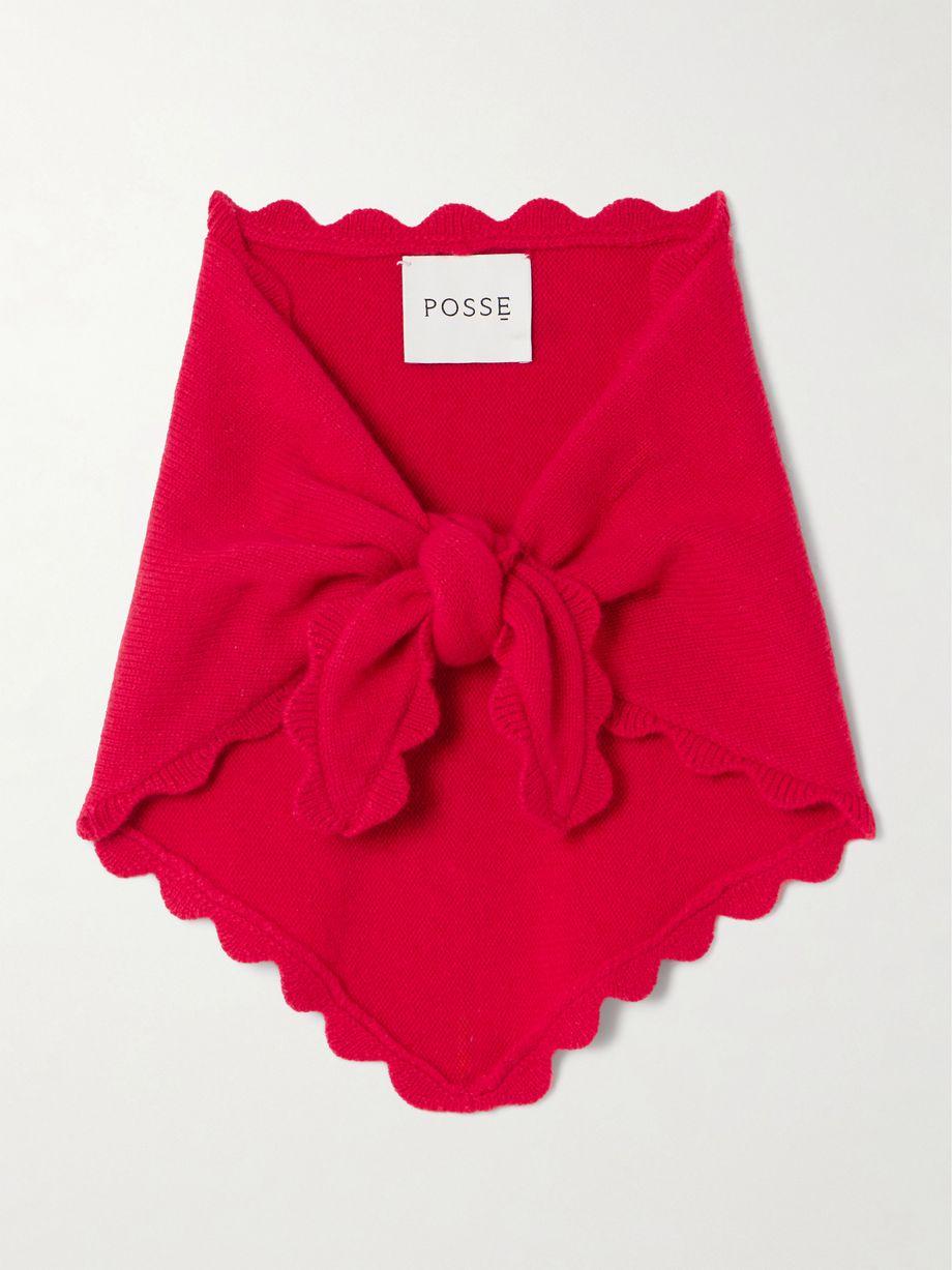 Teresa scalloped wool and cashmere-blend scarf by POSSE Teresa scalloped wool and cashmere-blend scarf by POSSE