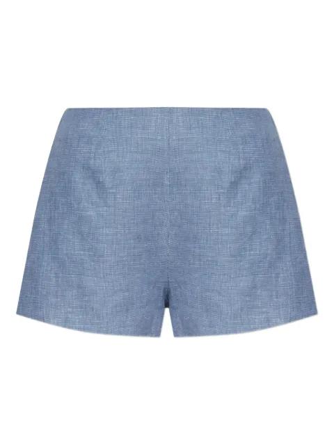 button-detailing linen tailored shorts by POSSE