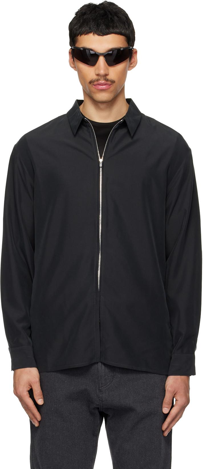 Black Zip Archive Shirt by POST ARCHIVE FACTION (PAF)