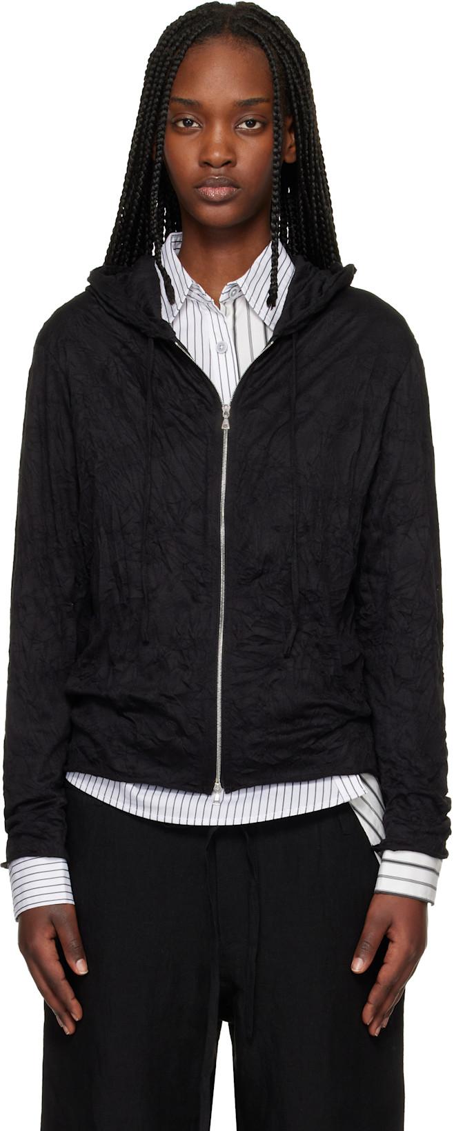 Black Zip Hoodie by POST ARCHIVE FACTION (PAF)
