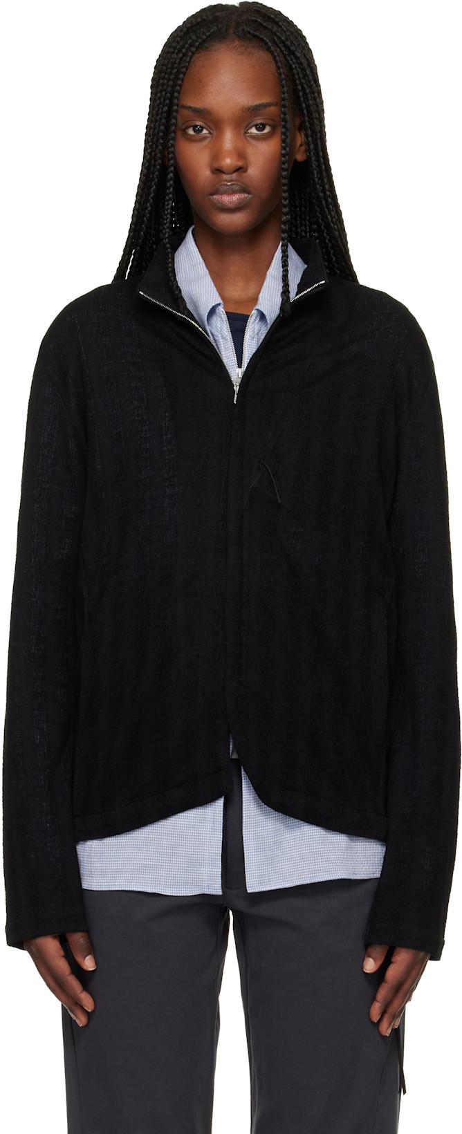 Black Zip Track Jacket by POST ARCHIVE FACTION (PAF)