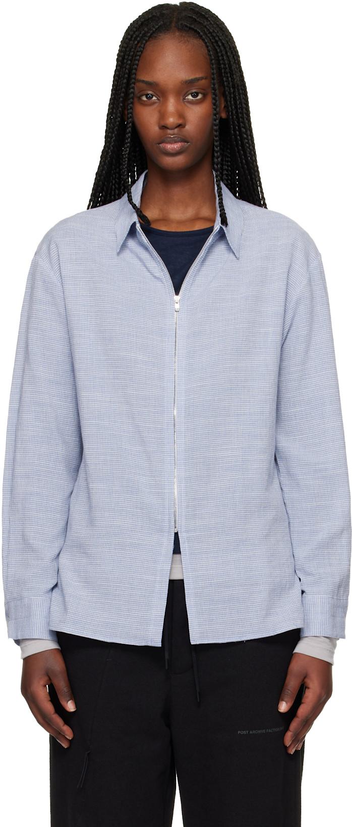 Blue Zip Shirt by POST ARCHIVE FACTION (PAF)