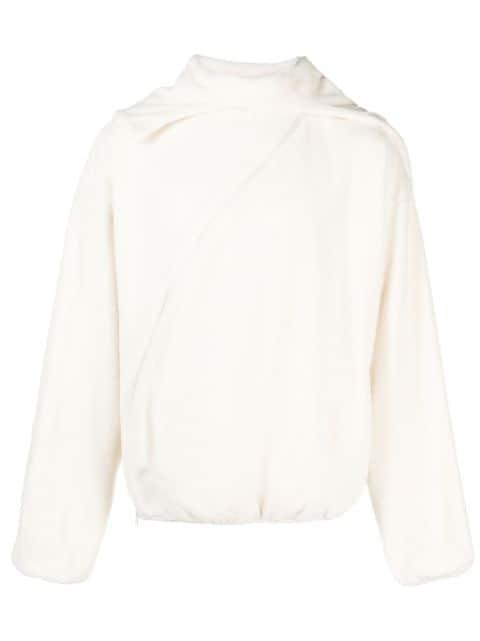 Center asymmetric fleece hoodie by POST ARCHIVE FACTION (PAF)