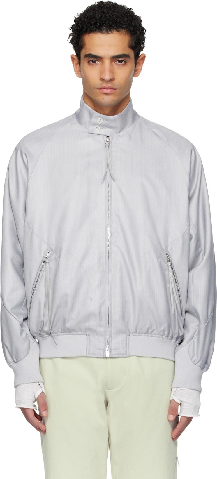 Gray Opening Bomber Jacket by POST ARCHIVE FACTION (PAF)