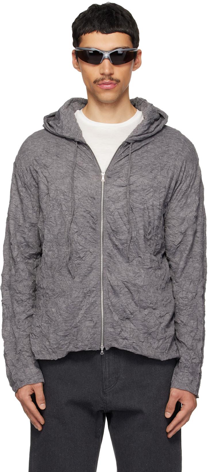 Gray Zip Archive Hoodie by POST ARCHIVE FACTION (PAF)